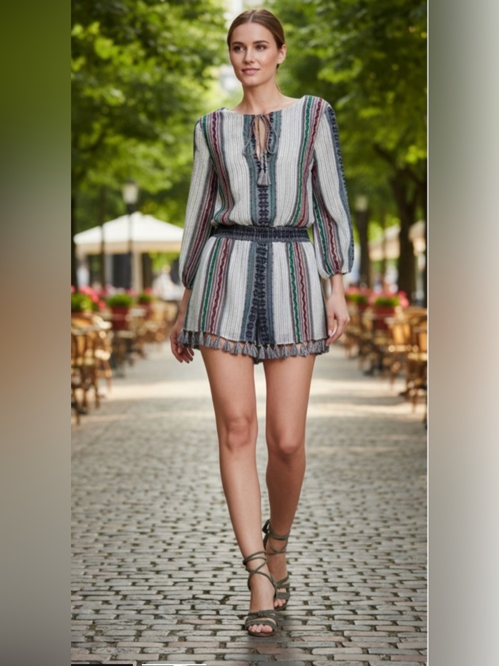 Alice + Olivia Nance Embroidered Striped Dress